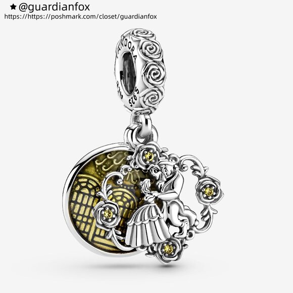 Pandora Disney Beauty and the Beast Dancing Dangle Charm - Picture 2 of 6